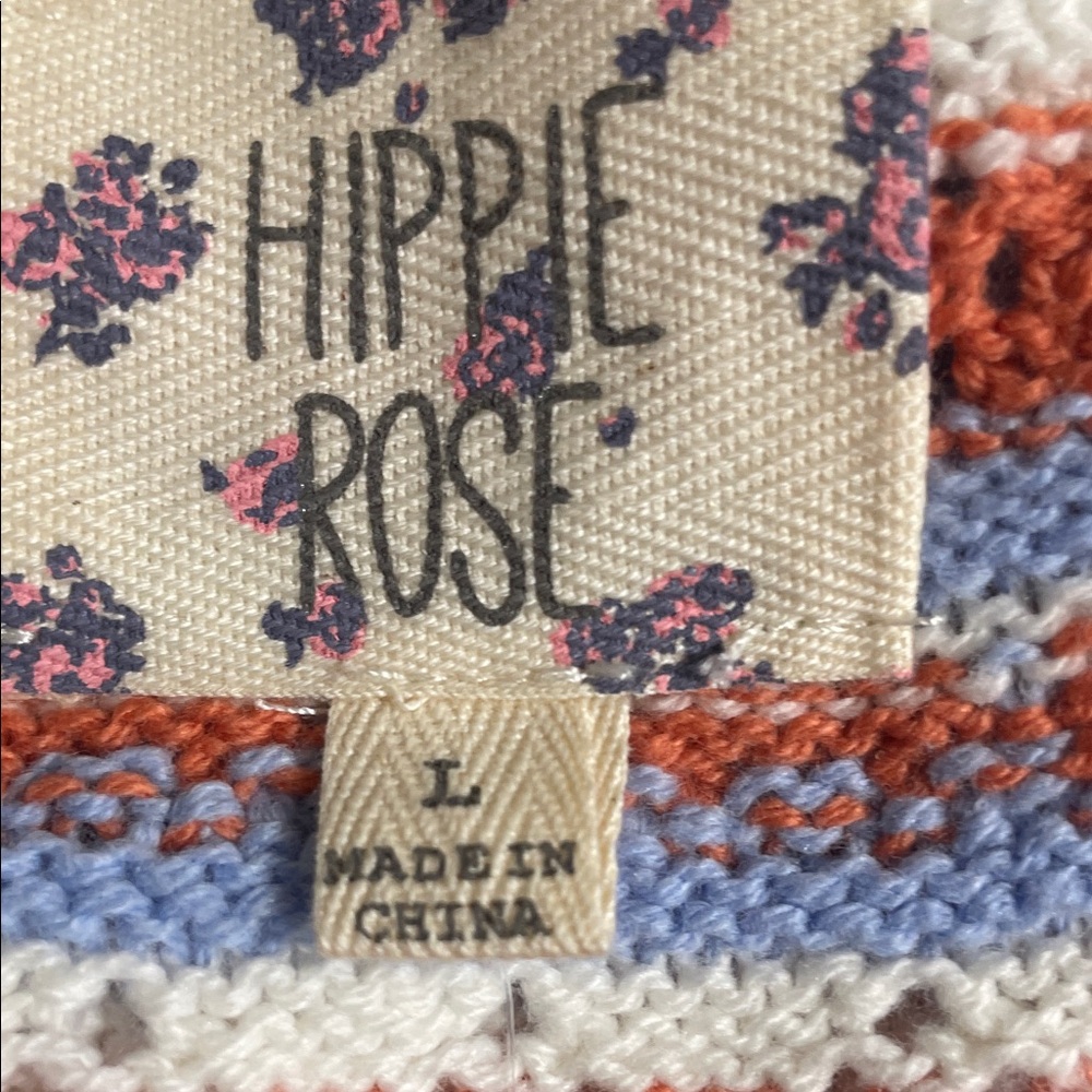 Hippie Rose Striped Knit Cami in Cream, Rust & Sky Blue - Picture 3 of 3